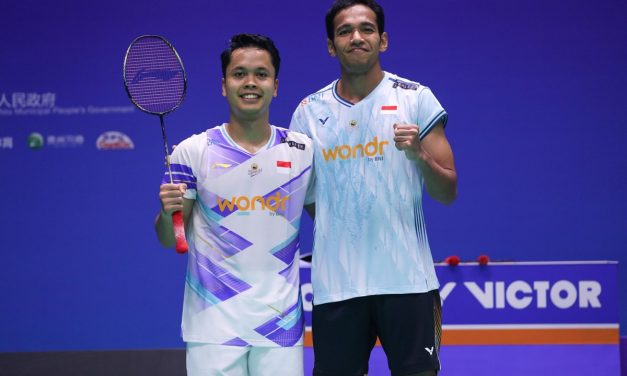 Anthony Ginting Harus Saling Jegal Dengan Chico Aura Di Jepang